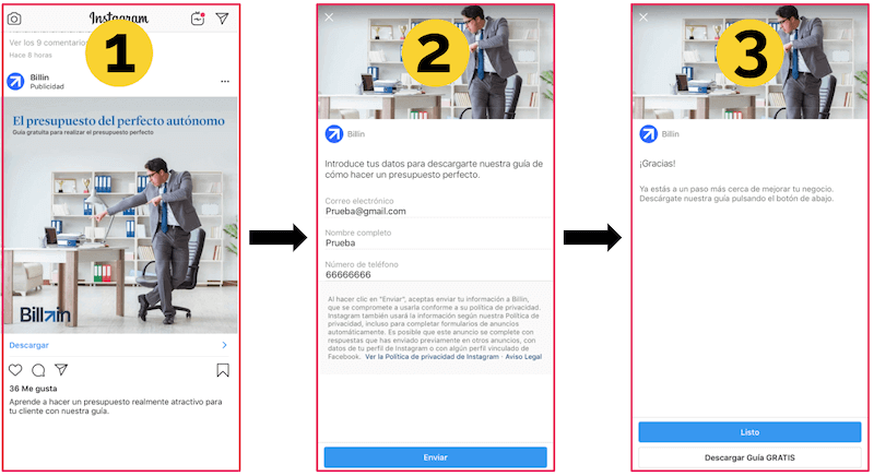 Formulario ads Instagram
